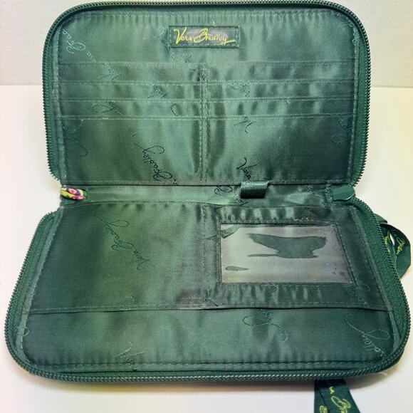 Vera Bradley Chelsea Green Zippered Wallet with wrist strap - Picture 6 of 10